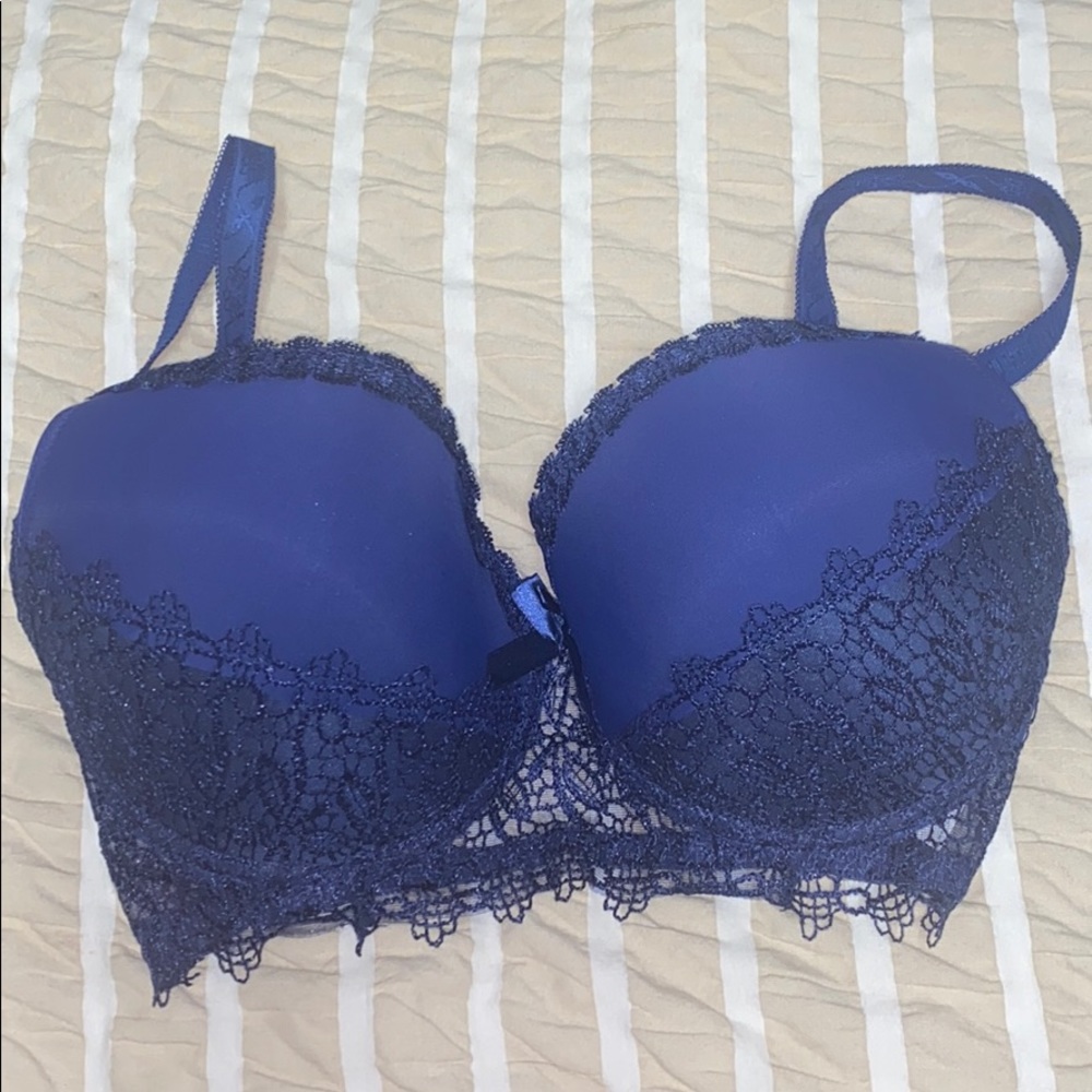 Plus Crochet Lace Decor Push Up Bra